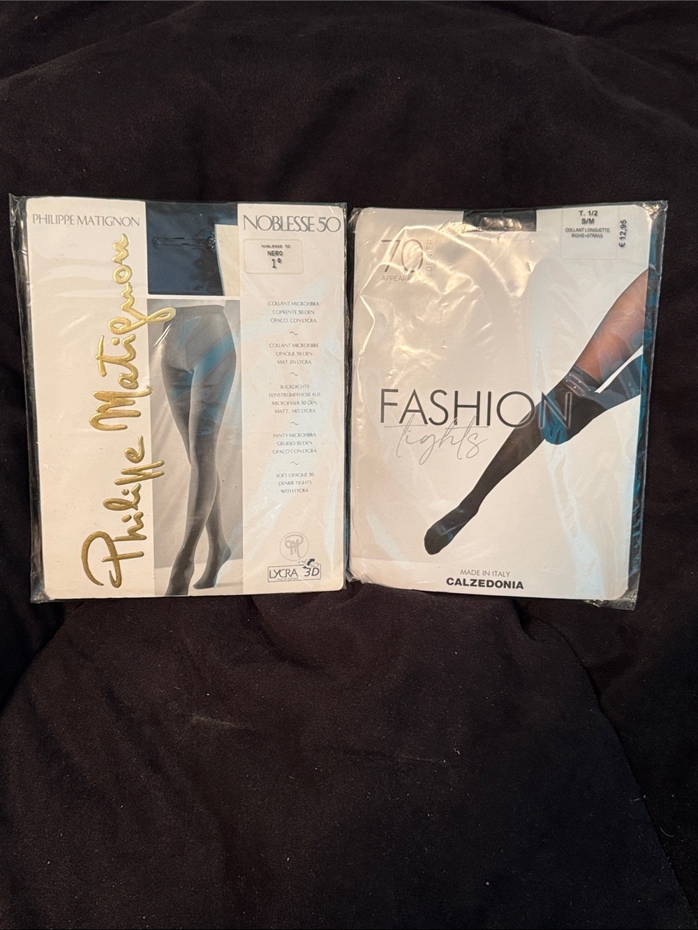 Philippe Matignon & Calzedonia Black Fashion Tights Size 1 brand new